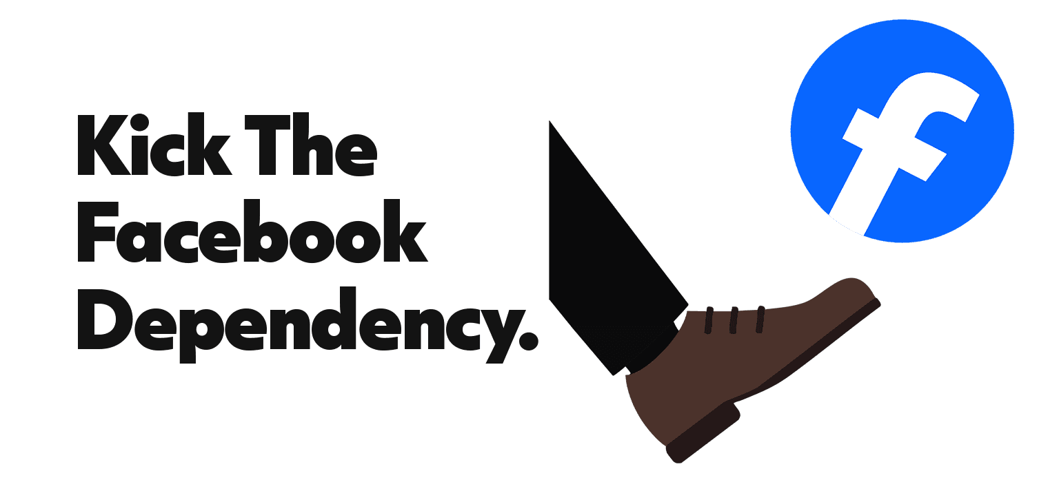 a foot kicking a facebook logo