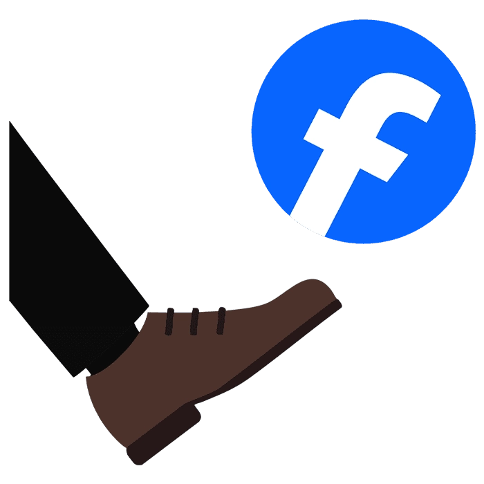 foot kicking facebook logo